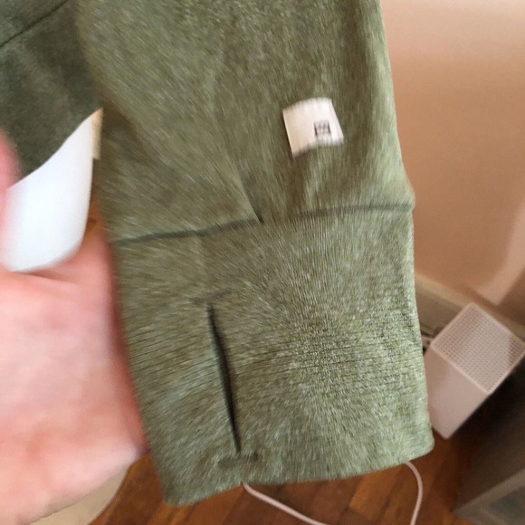 Avalanche Green Soft Fleece 1/4 Zip Pullover Sweatshirt Thumb Holes XL - Picture 2 of 5